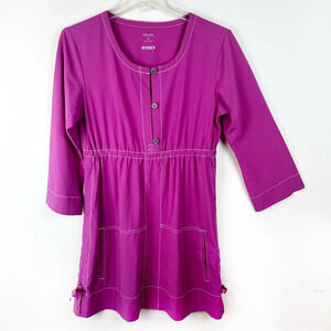Title Nine Athletic Dress Pink Button Top Pockets Tie Medium M Athleisure